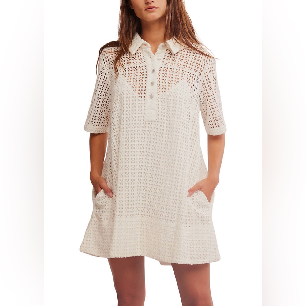 Free People White Crochet Dress